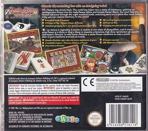 Mah Jong Quest Expeditions - Nintendo DS (A Grade) (Genbrug)